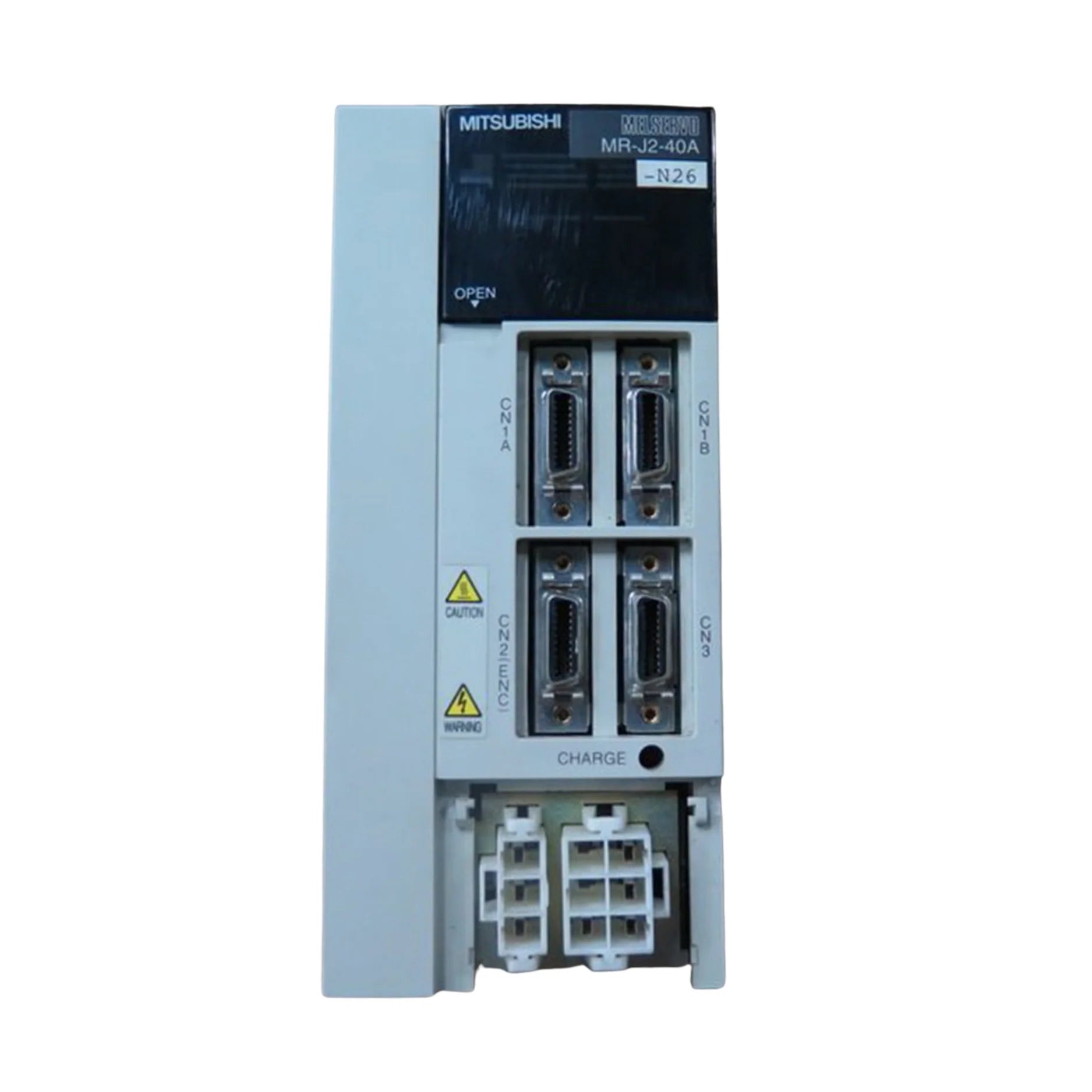 Mitsubishi MR-J2-40A servo drive, 400 W, 3-phase, 200–230 V AC, MR-J2 series motion control