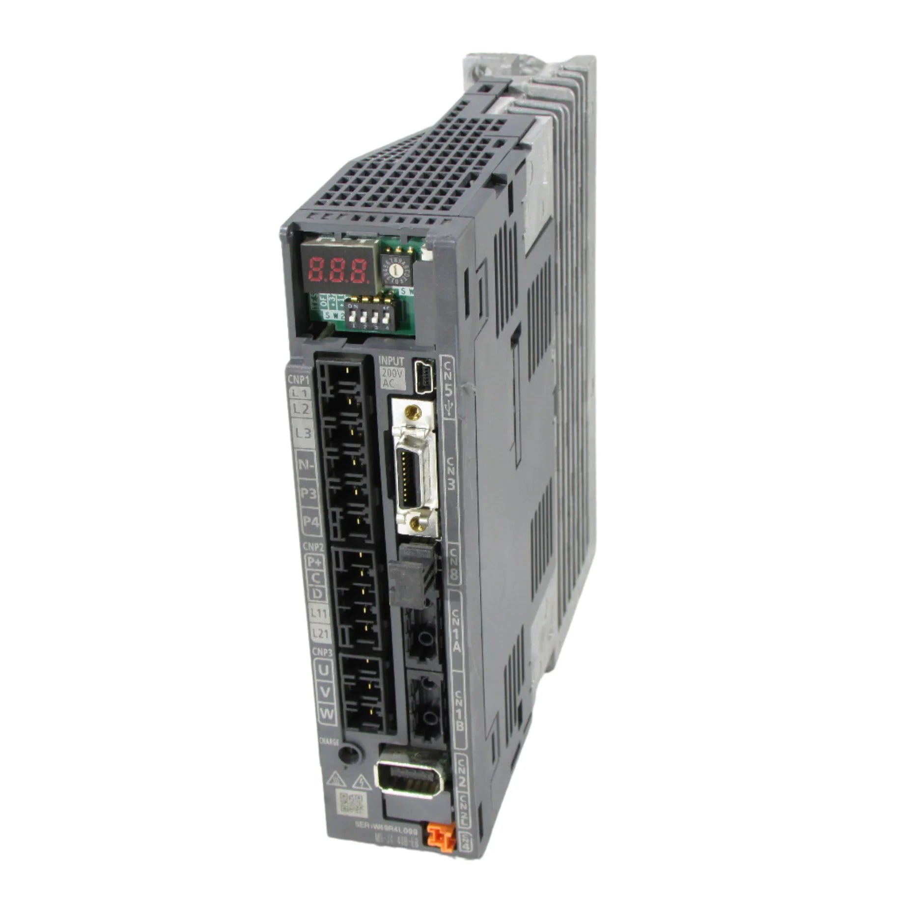 Mitsubishi MR-J4-40B servo amplifier, 400W, 200–240V AC, SSCNET III/H compatible, high-speed motion control for industrial automation.