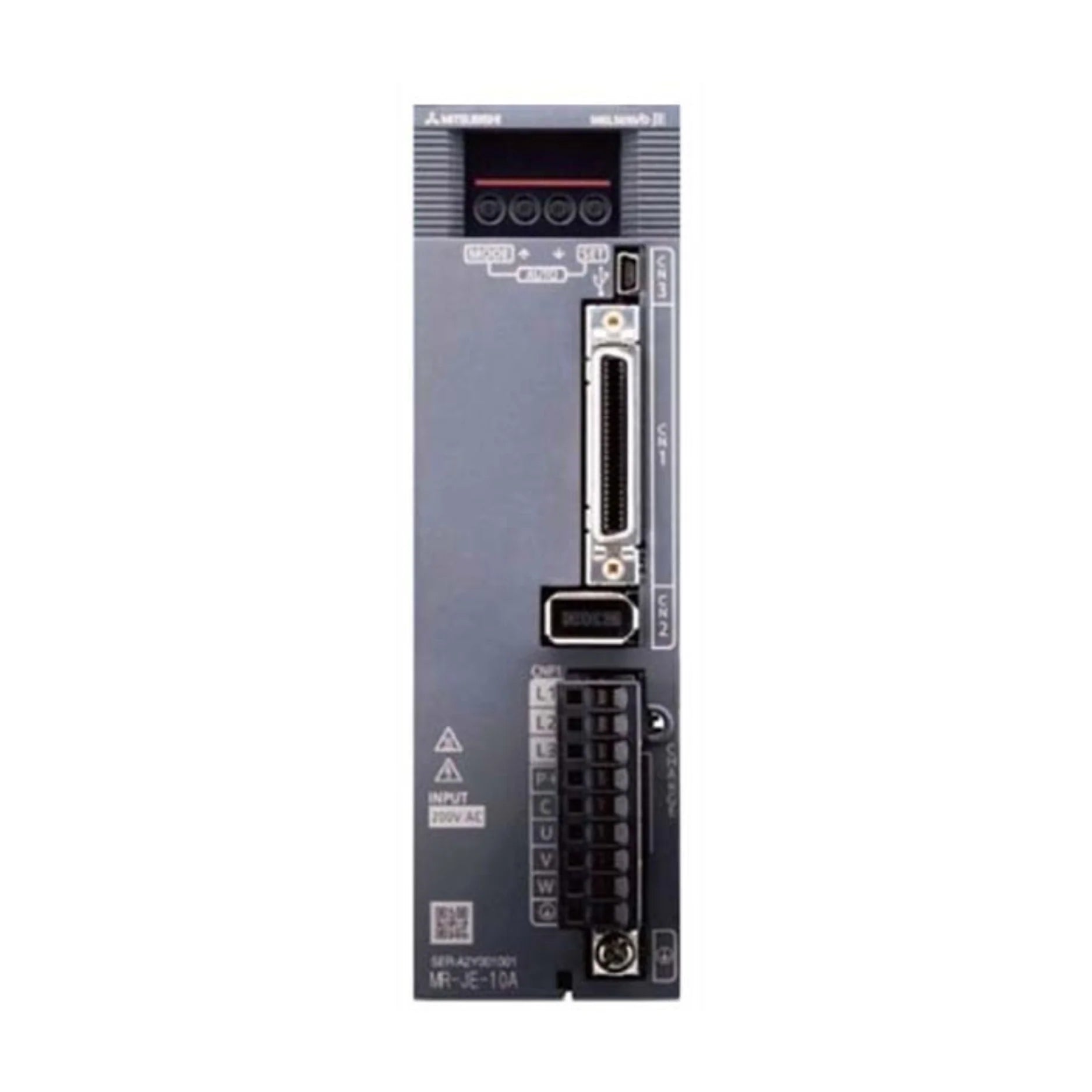 Mitsubishi MR-JE-10A servo drive, 100 W, 200 V, single-phase, MR-JE series