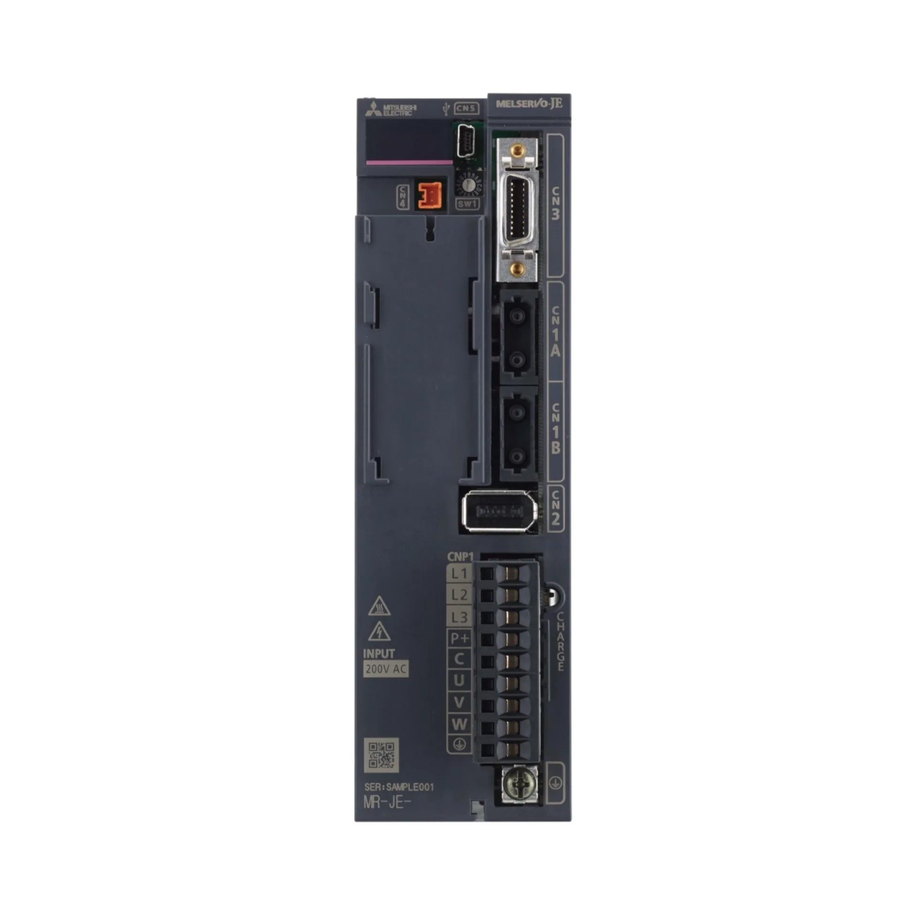 Mitsubishi MR-JE-20B servo amplifier, 200W, 200V, SSCNET III, compact motion controller
