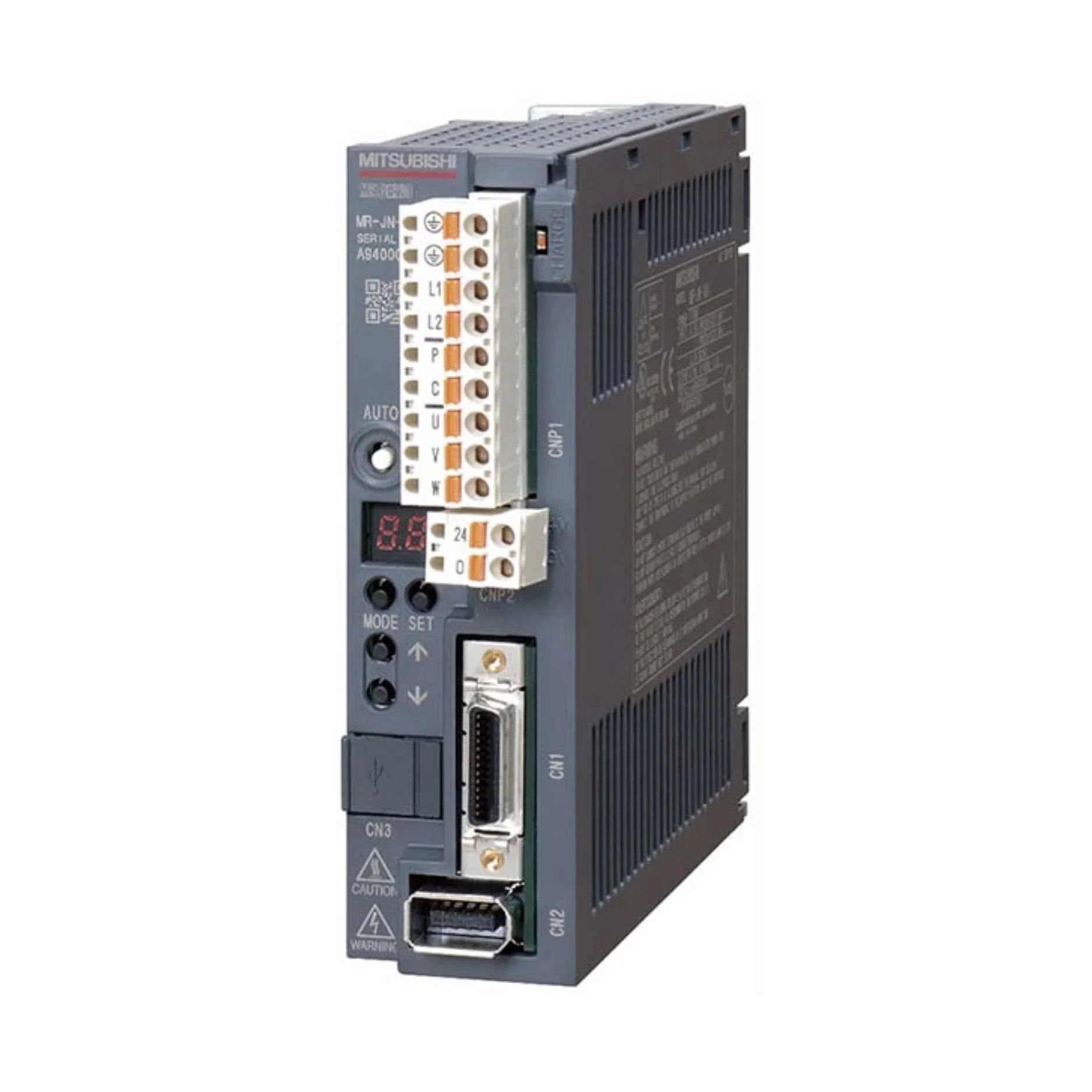 Mitsubishi MR‑JN‑40A 0.4 kW servo amplifier with SSCNET II and STO for precise industrial motion control.