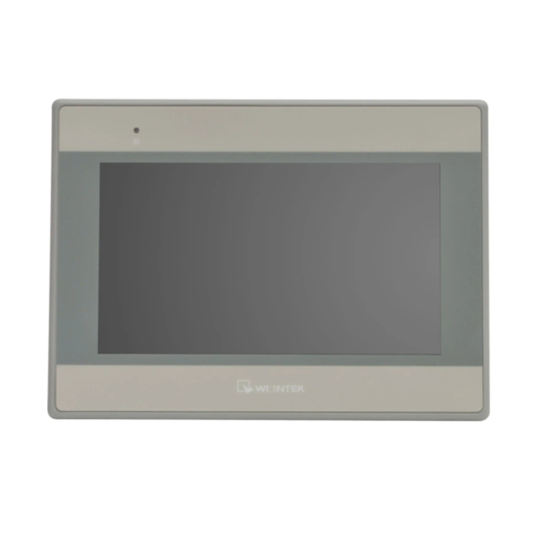 Weintek MT6071iE 7-inch HMI with 800x480 resolution, RS-232/RS-485, and USB host/client for compact industrial automation systems.