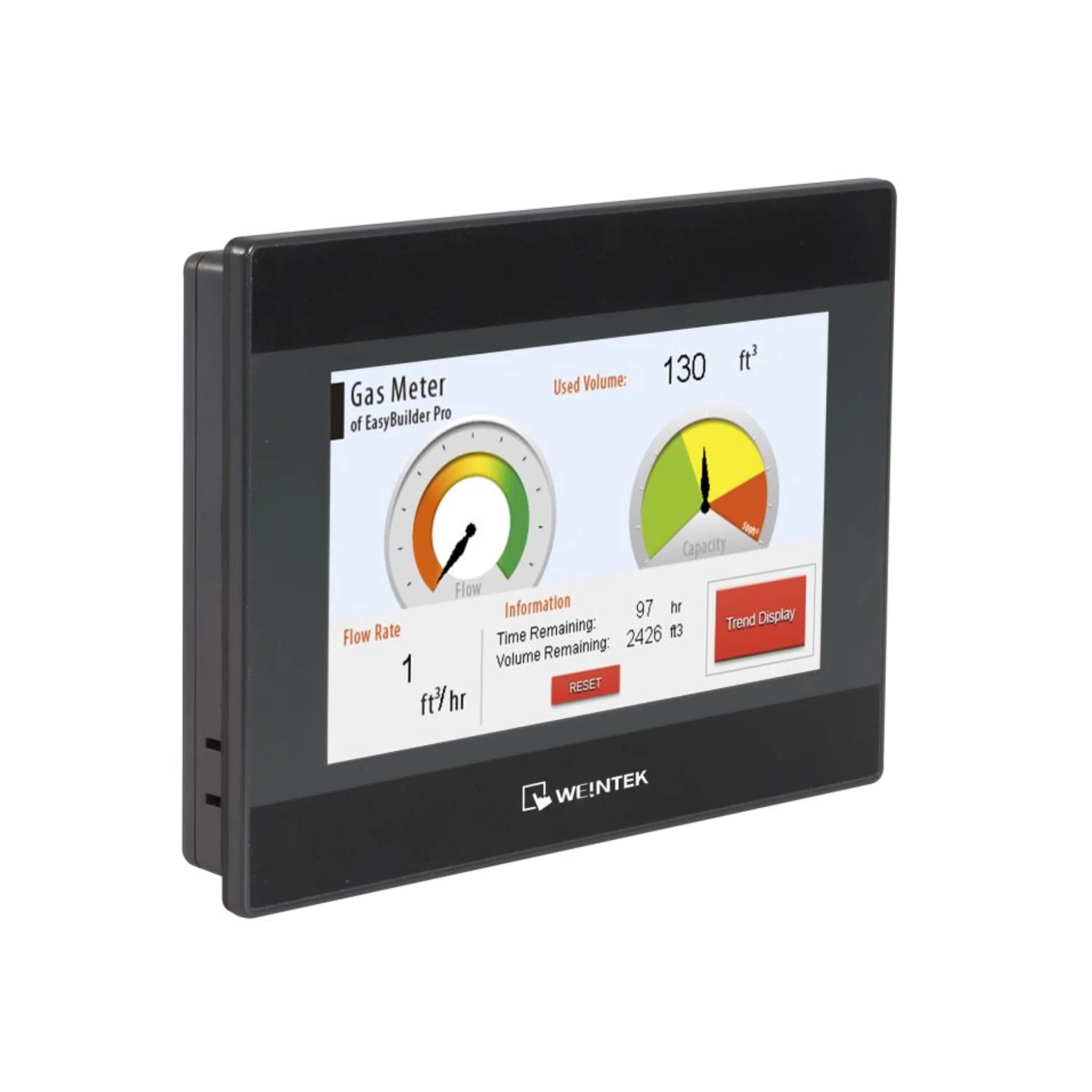 Weintek MT8072iP 7" HMI touchscreen panel with Ethernet and serial ports for industrial automation applications.