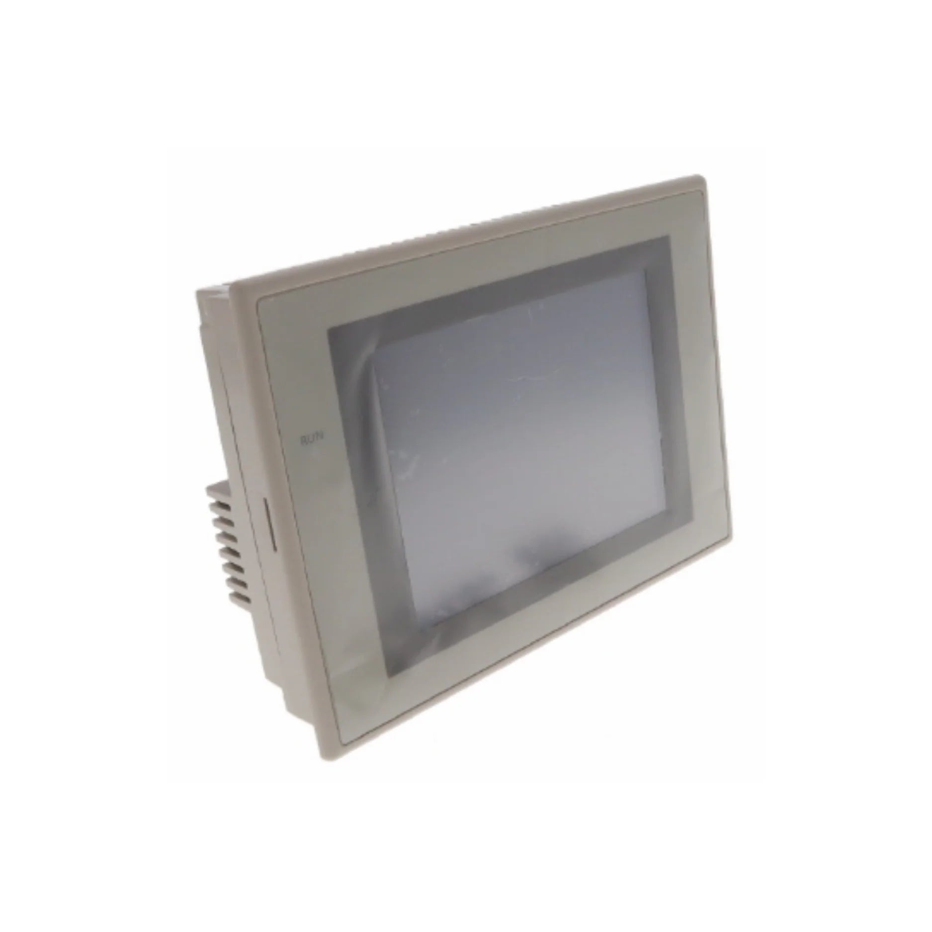Omron NS5-SQ10-V2 5.7" STN color HMI with serial and USB communication, 24 VDC supply, for reliable industrial equipment interface.