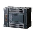 Omron NX1P2-9024DT compact machine automation controller with 24 built-in I/O points, EtherCAT and EtherNet/IP ports, and 1.5 MB program memory.