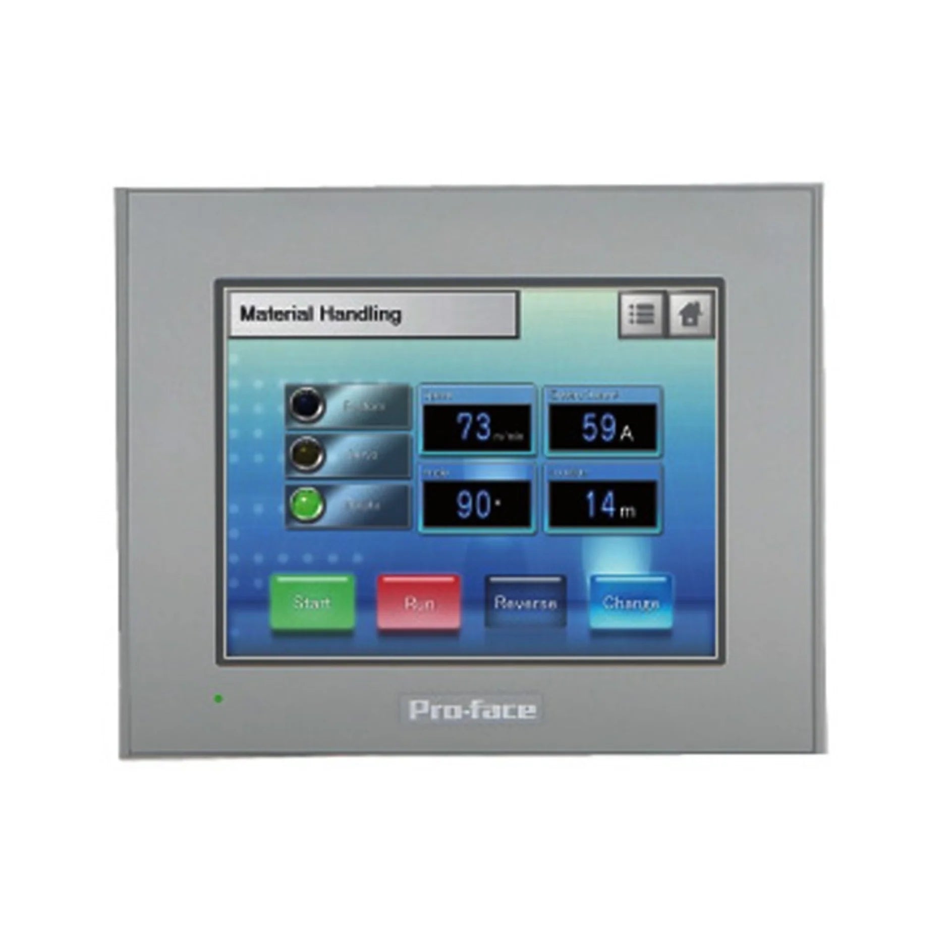 Pro-face PFXGM4301TAD 7" touchscreen HMI for industrial automation, featuring a high-resolution display and multiple communication options.