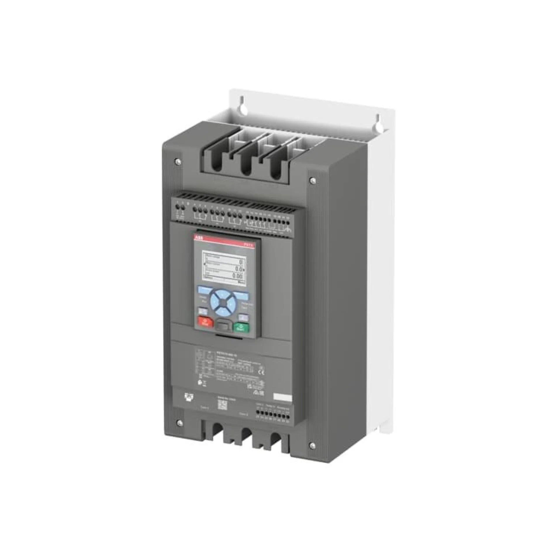 ABB PSTX170-600-70 170 A soft starter with built-in bypass for 3-phase motors, ideal for advanced industrial motor protection and smooth starting.