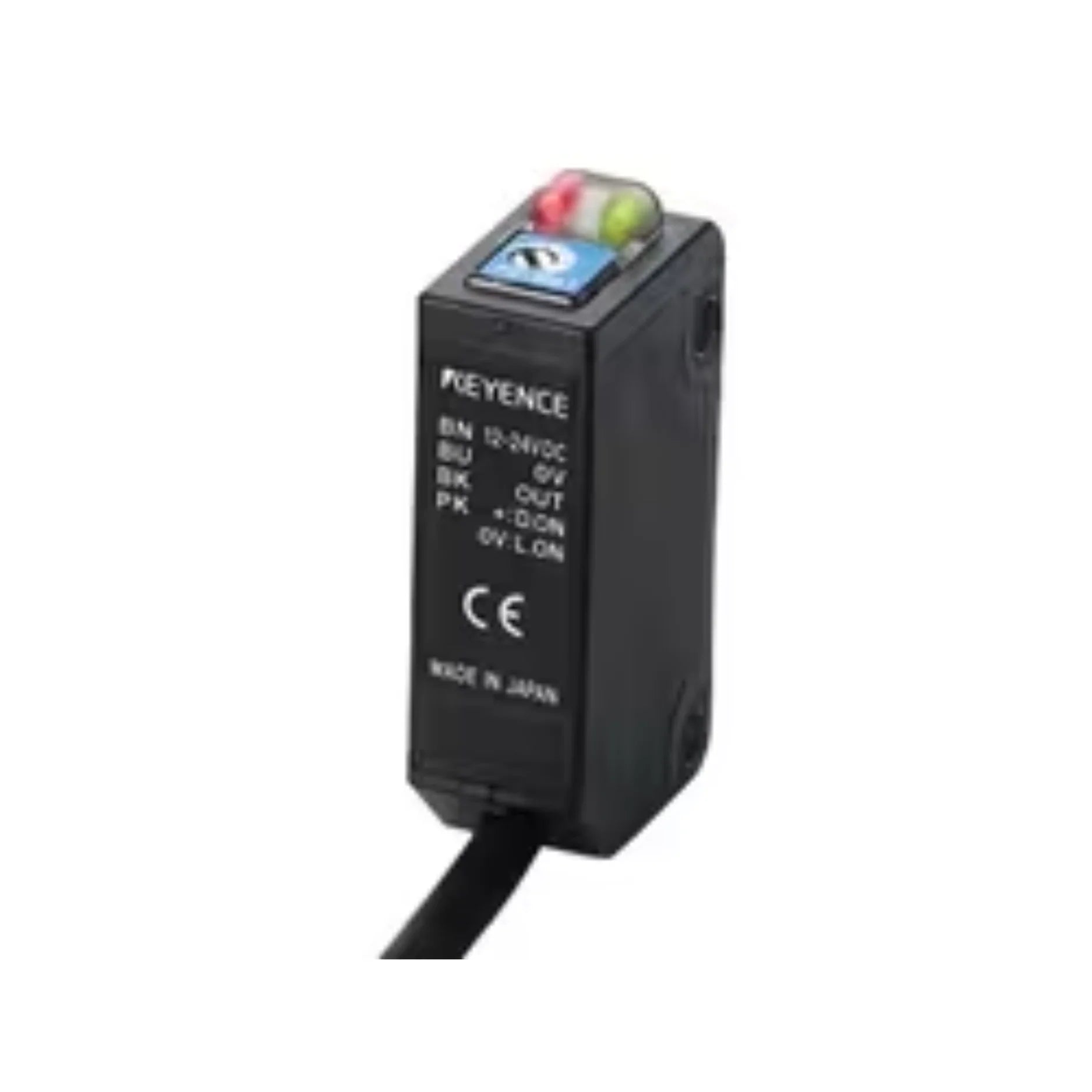 Keyence PZ-M32P photoelectric sensor with polarized retroreflective detection and PNP output for compact industrial sensing applications.