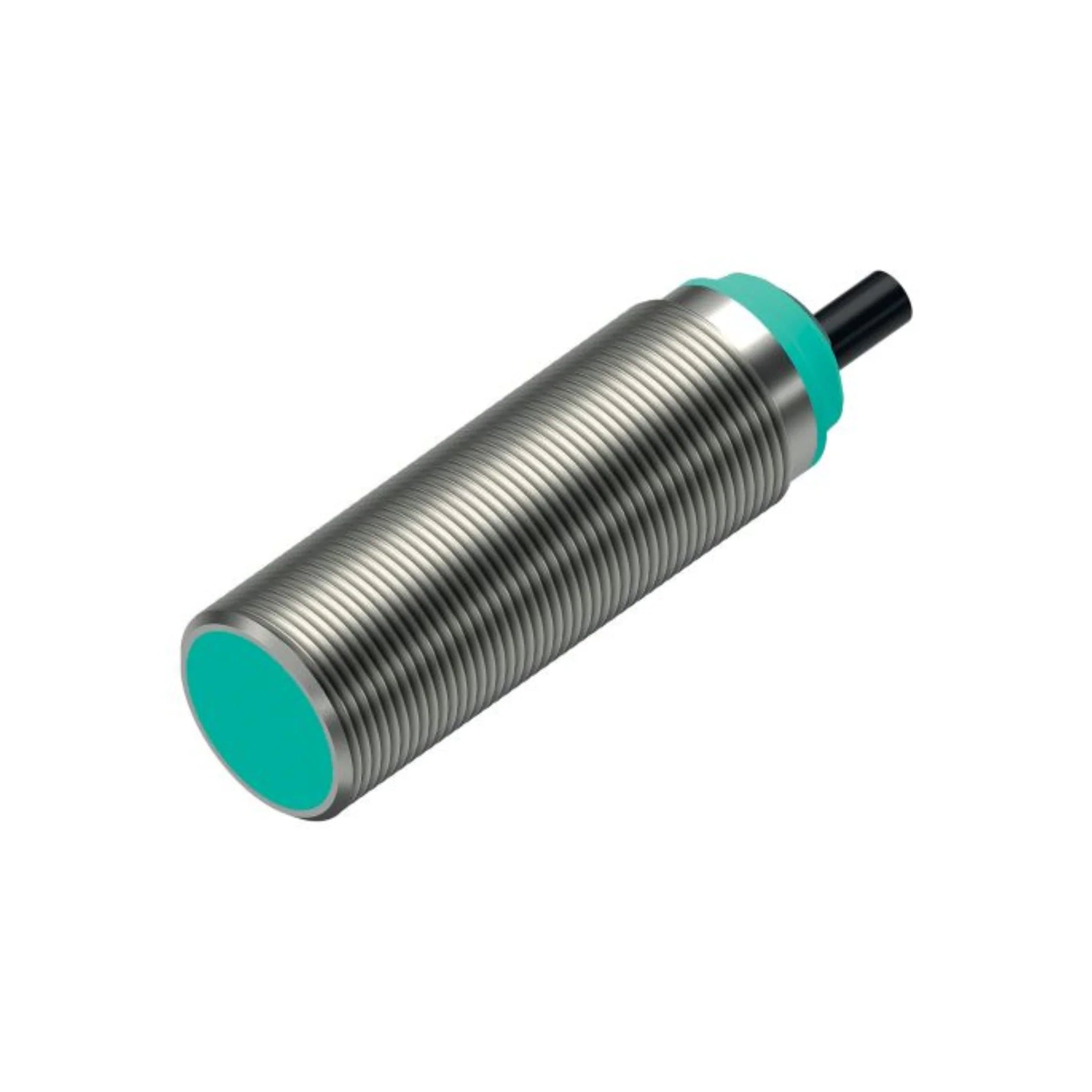 Pepperl+Fuchs NBN8-18GM50-E2 M18 inductive proximity sensor with 8 mm sensing distance, PNP normally open output, and IP68 protection.