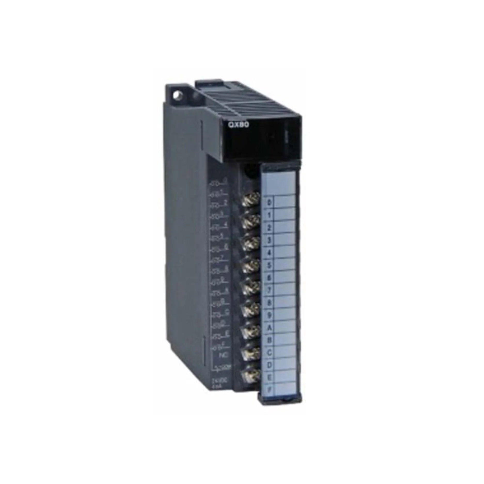 Mitsubishi QX80 digital input module, 32 channels, 24V DC sink/source, for MELSEC-Q Series PLCs.