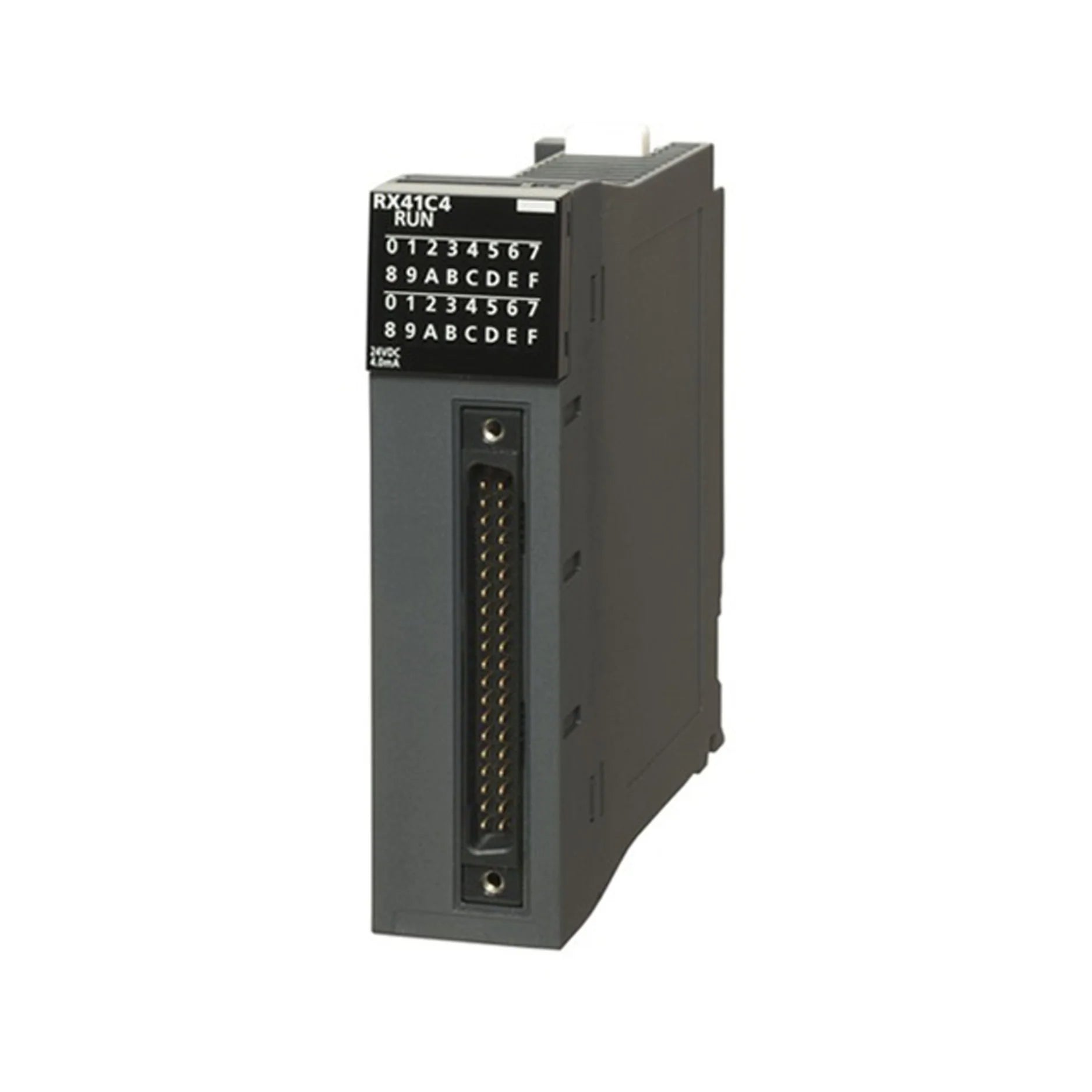 Mitsubishi RX41C4 analog output module, 4-channel 16-bit 0–10 V/0–20 mA, for MELSEC R Series PLC
