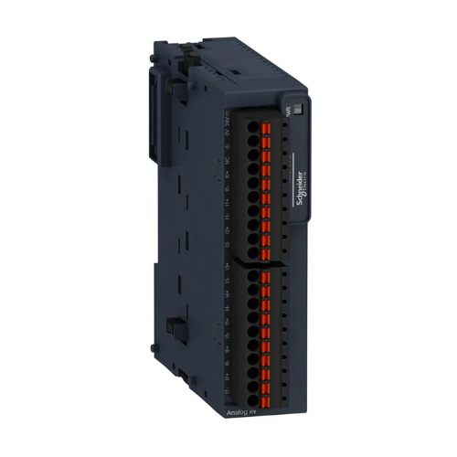 Schneider Electric TM3AI8G analog input module with 8 channels, 16-bit resolution, and support for voltage &amp; current signals in Modicon TM3 PLCs.