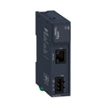 Schneider TM3XREC1 remote receiver module with RS485 communication for Modicon TM3 I/O expansion, 24V DC input, DIN rail mount.