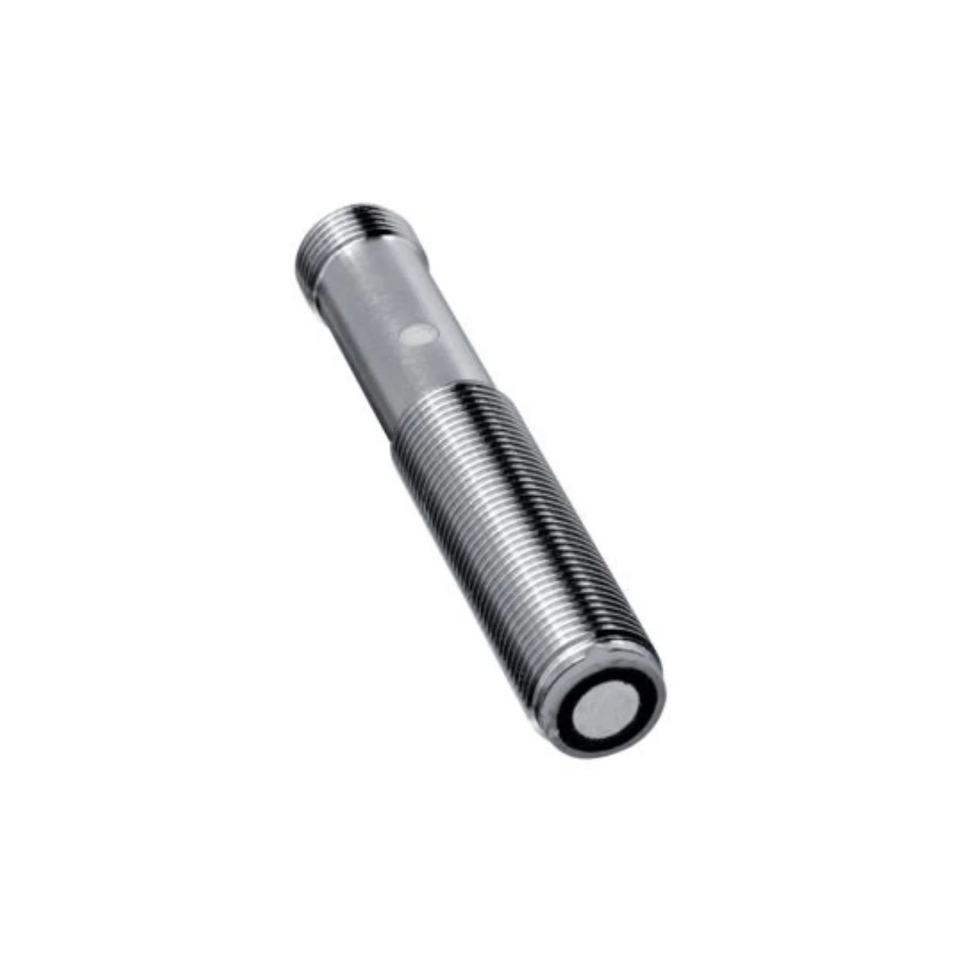 Pepperl+Fuchs UB200-12GM-E5-V1 ultrasonic sensor, 200 mm range, NPN NO, M12 connector, IP67-rated housing.