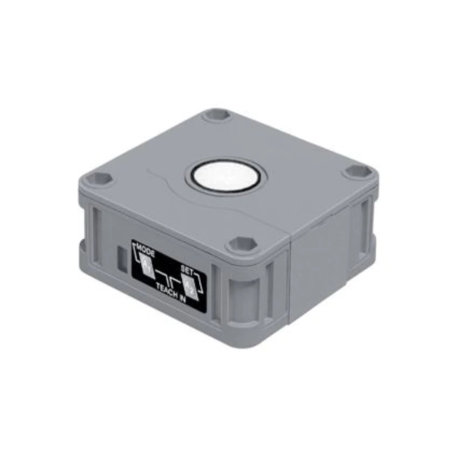 Pepperl+Fuchs UB2000-F42-E6-V15 ultrasonic sensor with 60–2000 mm range, dual PNP NO/NC outputs, TEACH-IN, adjustable sound beam, and IP54 protection.