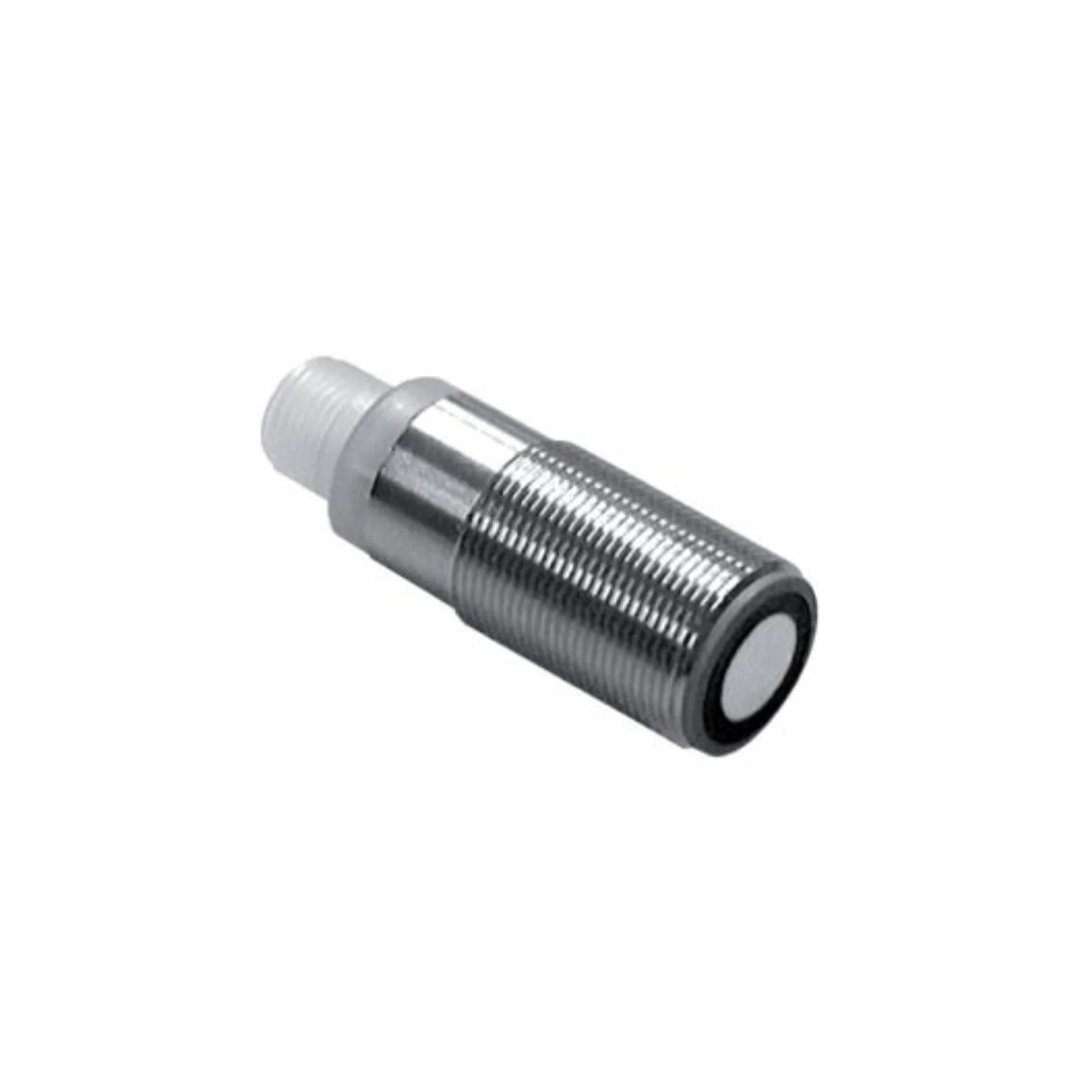 Pepperl+Fuchs UB800-18GM40-E5-V1 ultrasonic sensor, 800 mm range, M18 housing, NPN NO, IP67 rated, M12 connector.