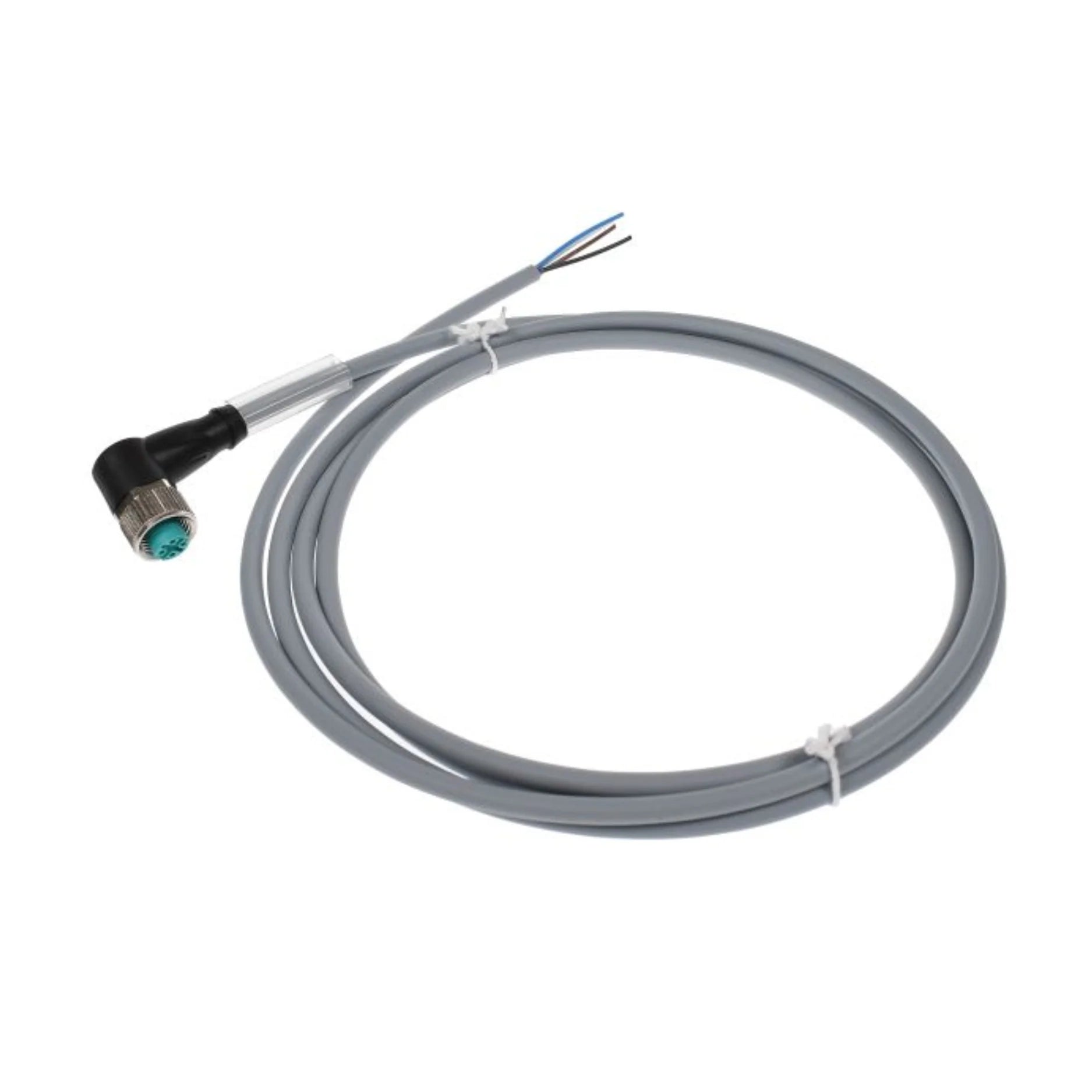 Pepperl+Fuchs V1-W-2M-PUR M12 angled 4-pin female cordset with 2m halogen-free PUR cable, IP68/IP69 rated, for industrial automation connections.