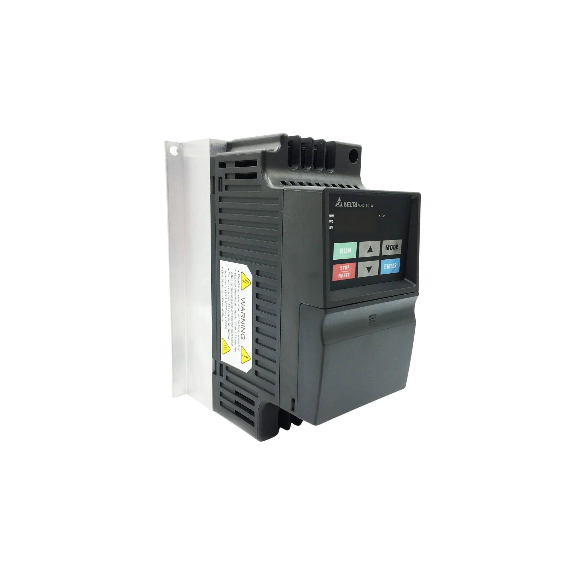 Delta VFD007EL21W-1 Frequency Drive is a compact and reliable device for industrial use.