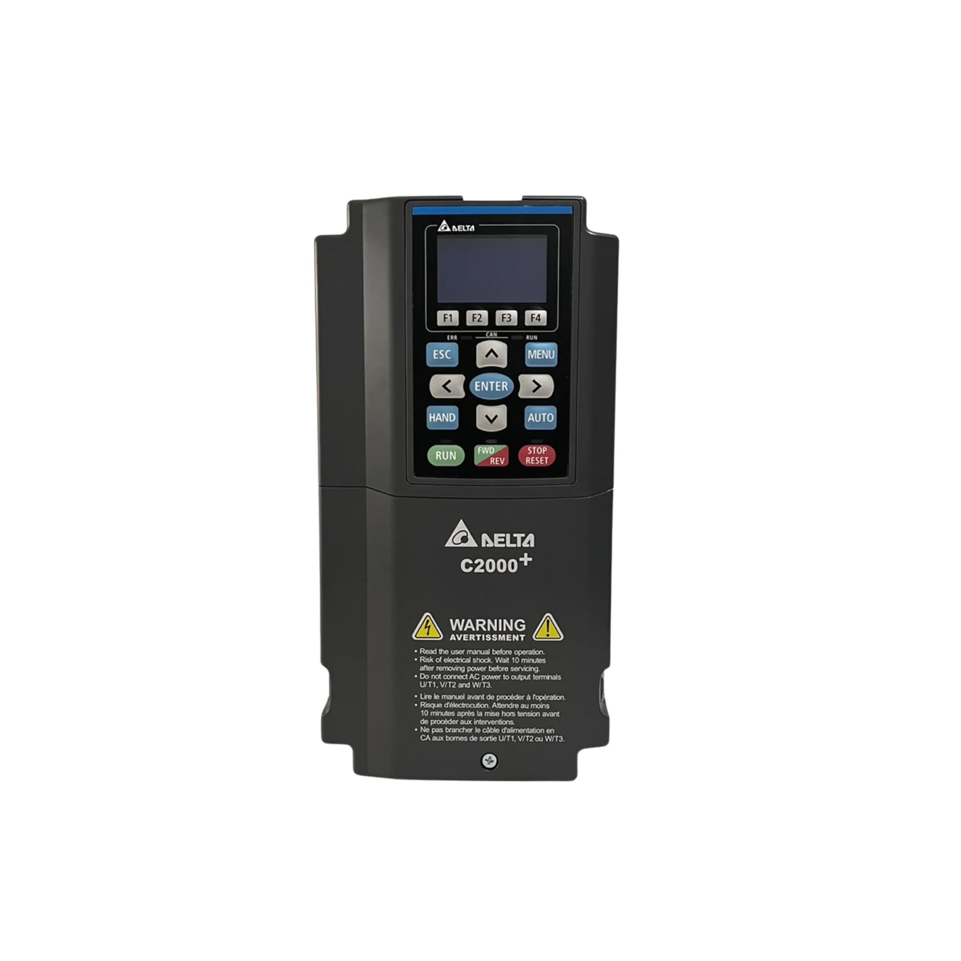 Delta VFD022C43A-21 frequency inverter, robust and reliable for industrial use.