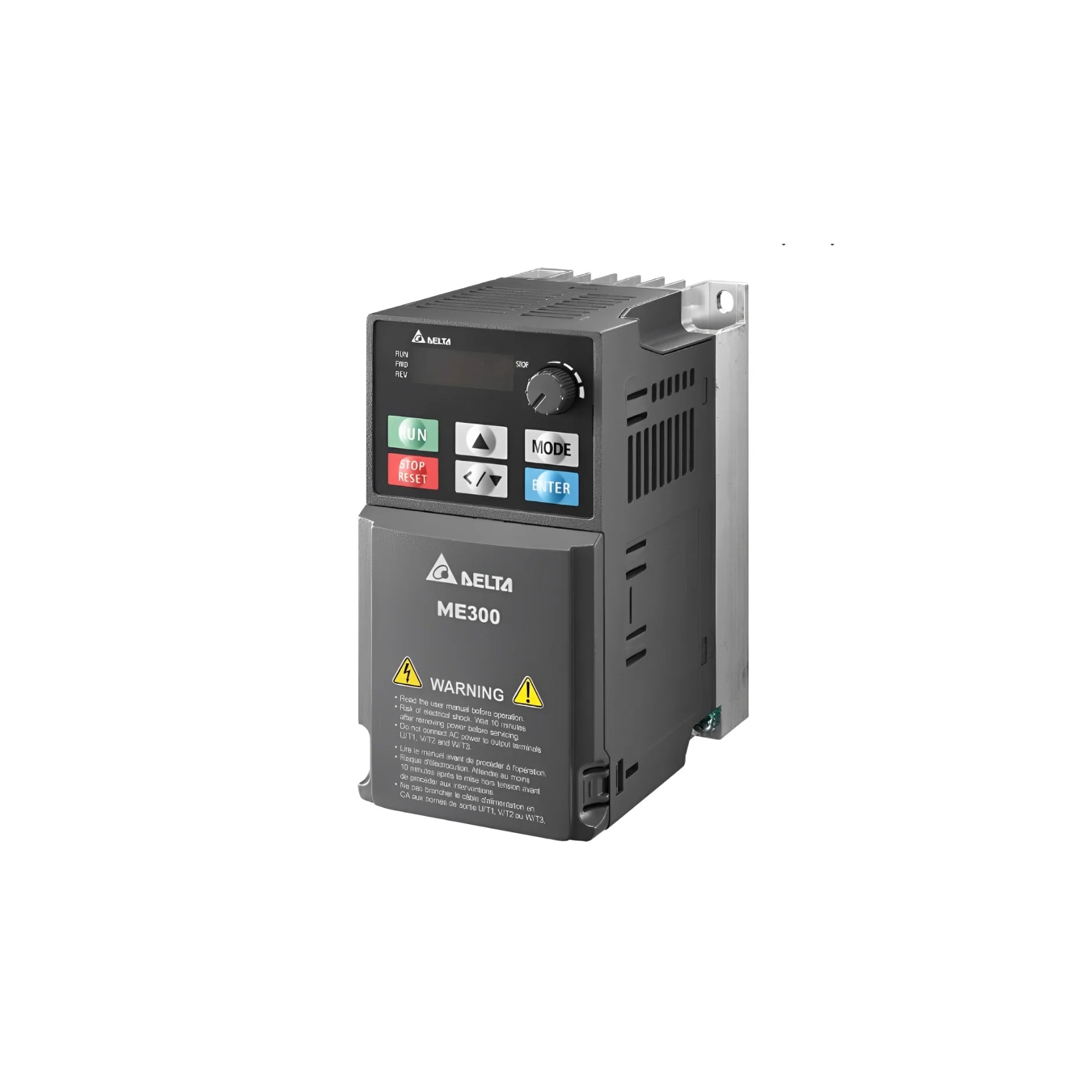 Delta VFD4A8ME21ANNAA AC motor drive, 0.75 kW frequency inverter for precise industrial motor control.