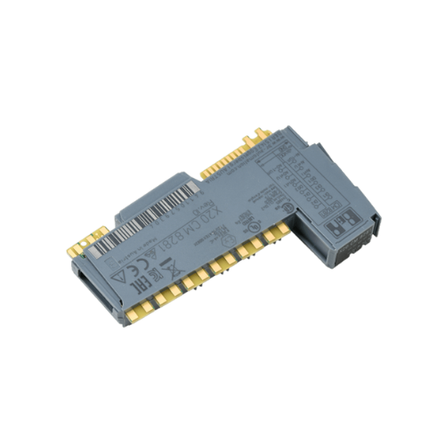 B&R X20CM8281 CAN motion control module with 2 channels for servo and stepper drive control. DIN rail mount, real-time axis control.