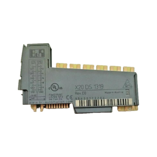 B&R X20DS1319 stepper module, dual 2-phase motor control, ±2.5A, 18–30V DC, compact DIN rail, diagnostics, X20 automation system.