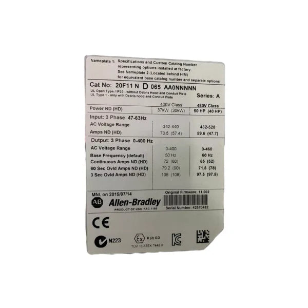 Allen-Bradley 20F11ND065AA0NNNNN
