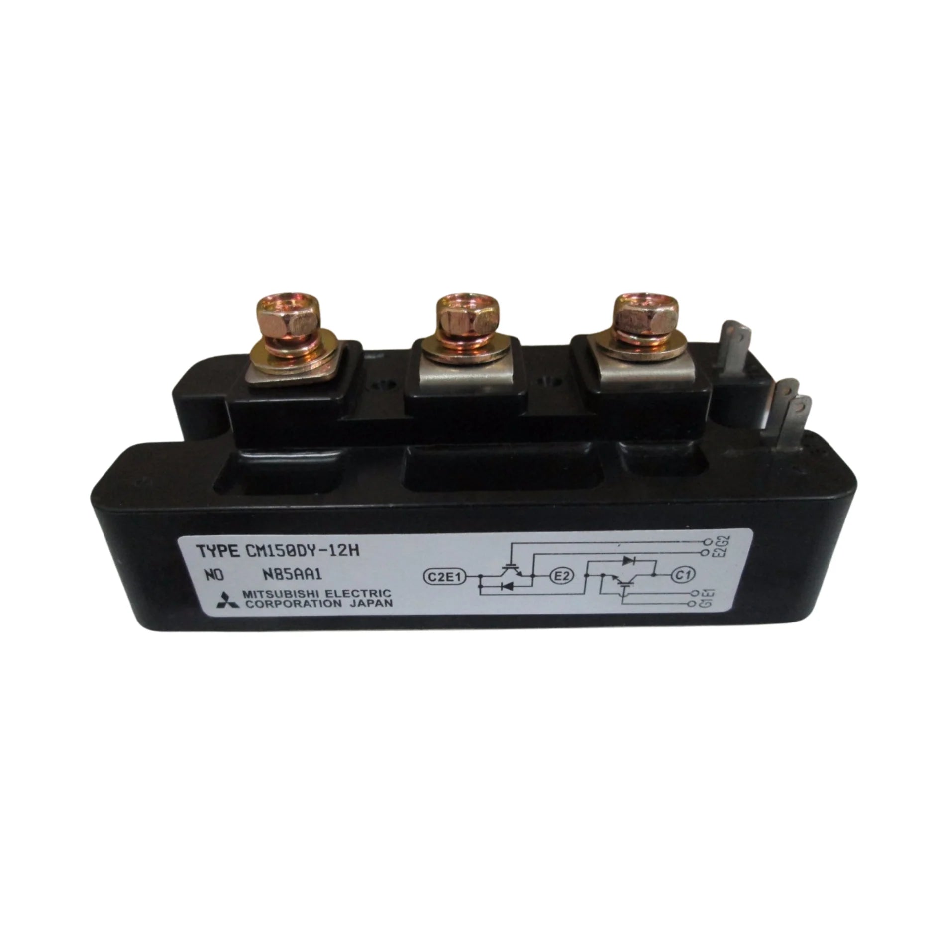 Mitsubishi CM150DY‑12H IGBT module, 150 A 600 V, dual configuration, chassis mount