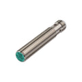 Pepperl+Fuchs NBB4-12GM50-E2-V1 4 mm inductive sensor, PNP NO output, M12 connector, flush mount, IP68-rated for industrial automation.