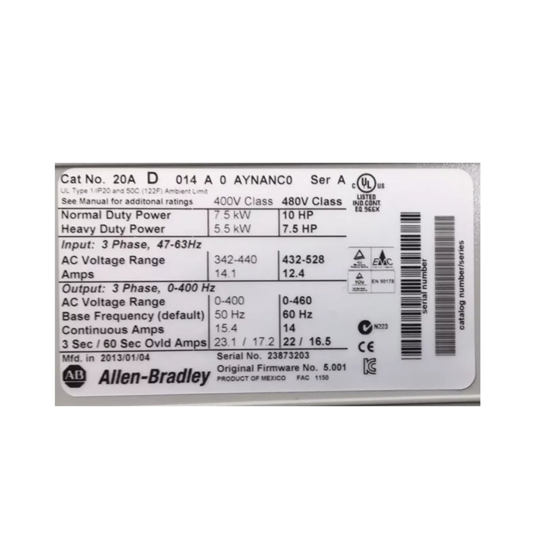Allen Bradley 20AD014A0AYNANC0